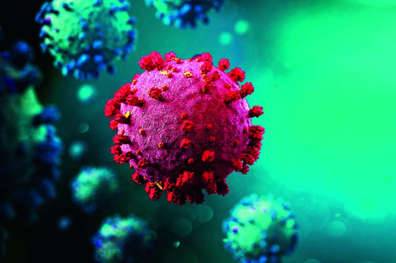 沉积在表面的病毒会增加病毒传播的风险,特别是在医院和人口稠密的公共场所。图片来源:Production Perig - AdobeStock(符号图像)。